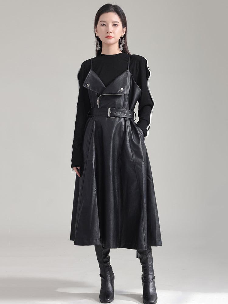 Musset Vegan Leather Dress from Marigold Shadows