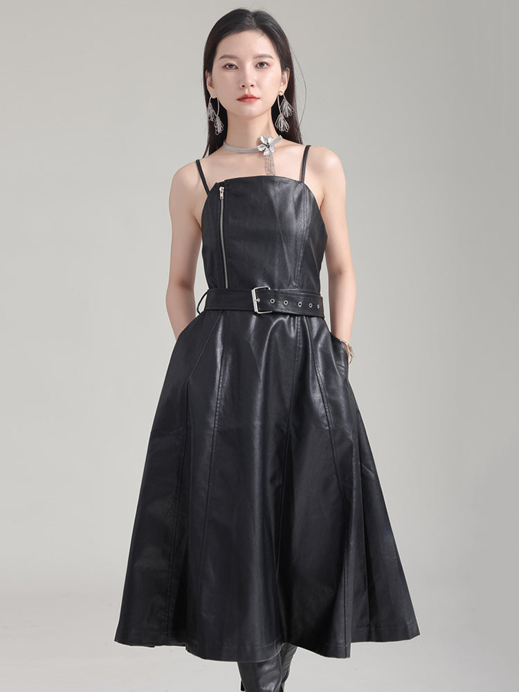 Musset Vegan Leather Dress from Marigold Shadows