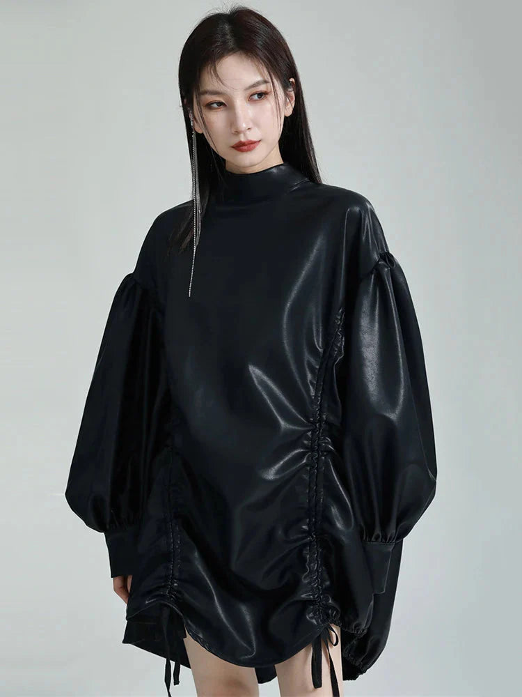 Paoula Ruched Dress - Black from Marigold Shadows