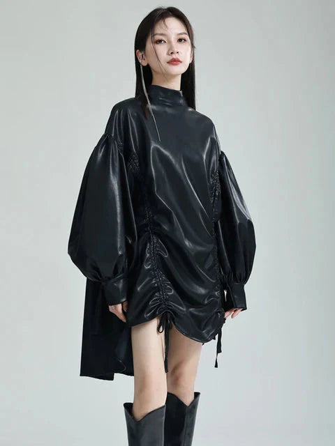Paoula Ruched Dress - Black from Marigold Shadows