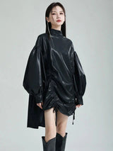 Paoula Ruched Dress - Black from Marigold Shadows