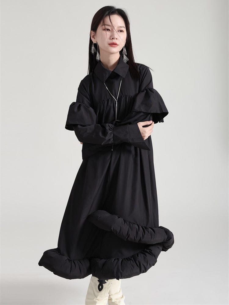Plufey Long Sleeve Puff Dress - Black from Marigold Shadows