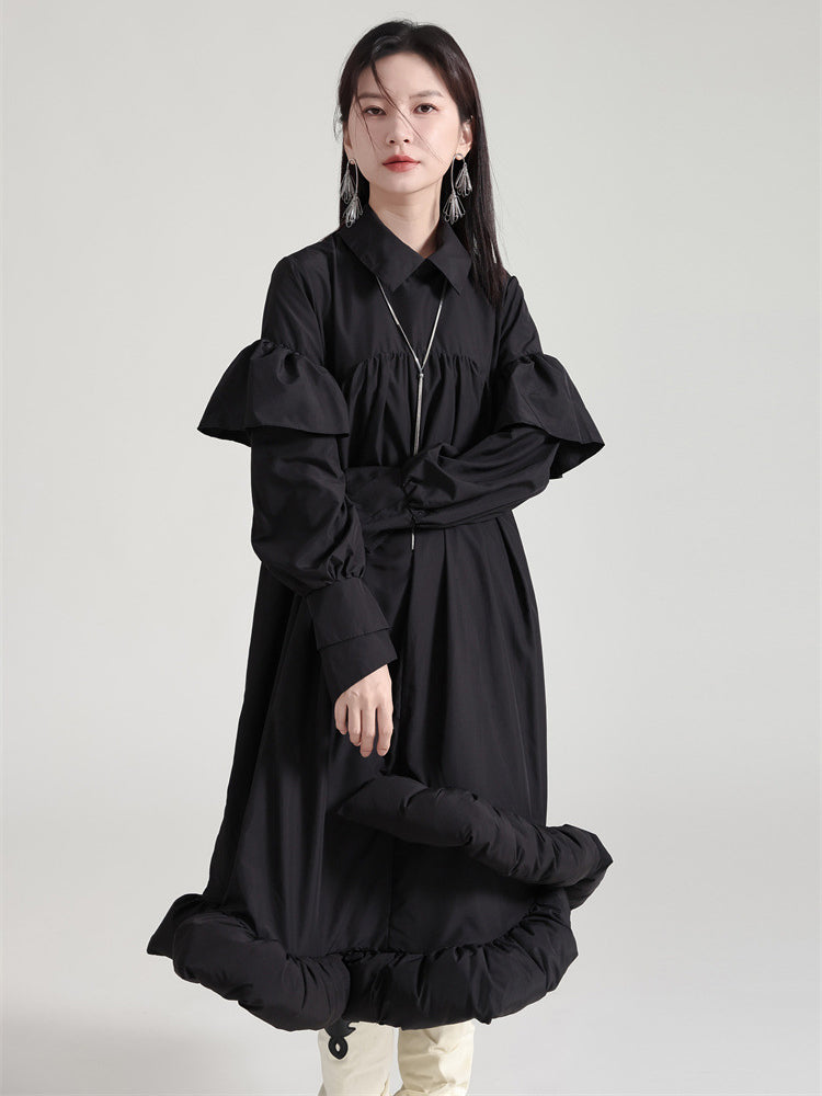 Plufey Long Sleeve Puff Dress - Black from Marigold Shadows