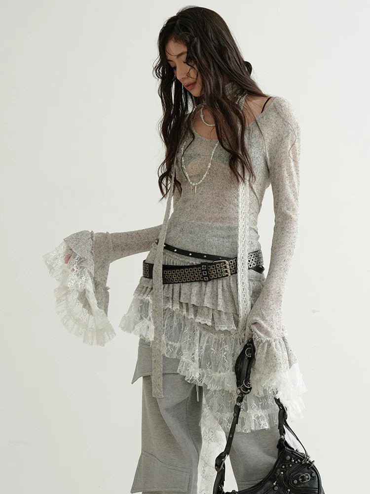 Rideco Ruffle Lace Sweater Dress from Marigold Shadows
