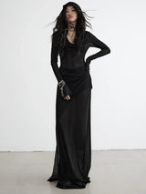 Sheerasay Long Sleeve Hooded Dress