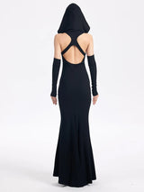 Witcheria Backless Hooded Dress from Marigold Shadows