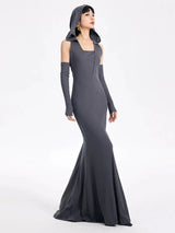 Witcheria Backless Hooded Dress from Marigold Shadows