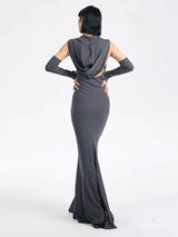 Witcheria Backless Hooded Dress from Marigold Shadows