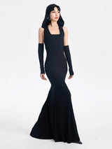 Witcheria Backless Hooded Dress from Marigold Shadows