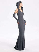 Witcheria Backless Hooded Dress from Marigold Shadows
