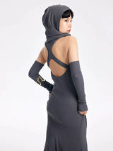 Witcheria Backless Hooded Dress from Marigold Shadows