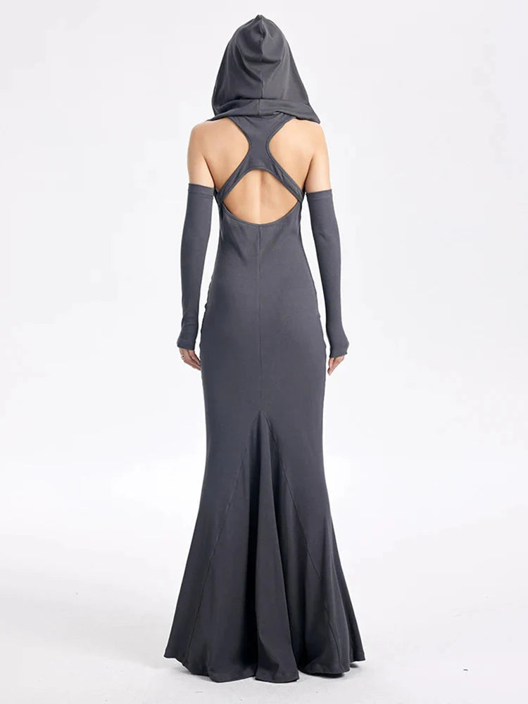 Witcheria Backless Hooded Dress from Marigold Shadows