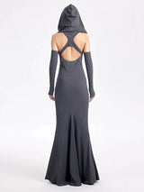 Witcheria Backless Hooded Dress from Marigold Shadows