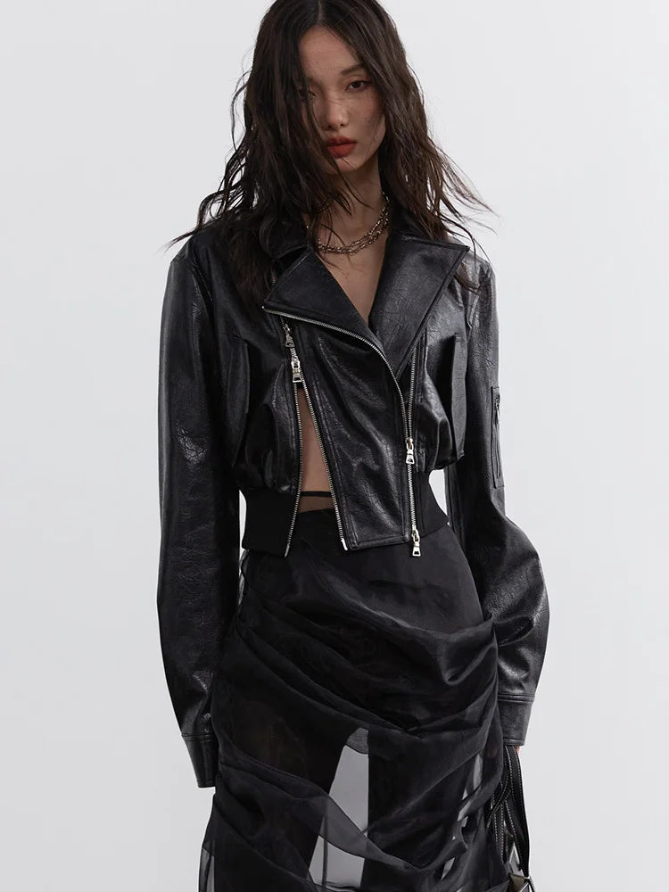 Bataduh Vegan Leather Zipper Jacket from Marigold Shadows