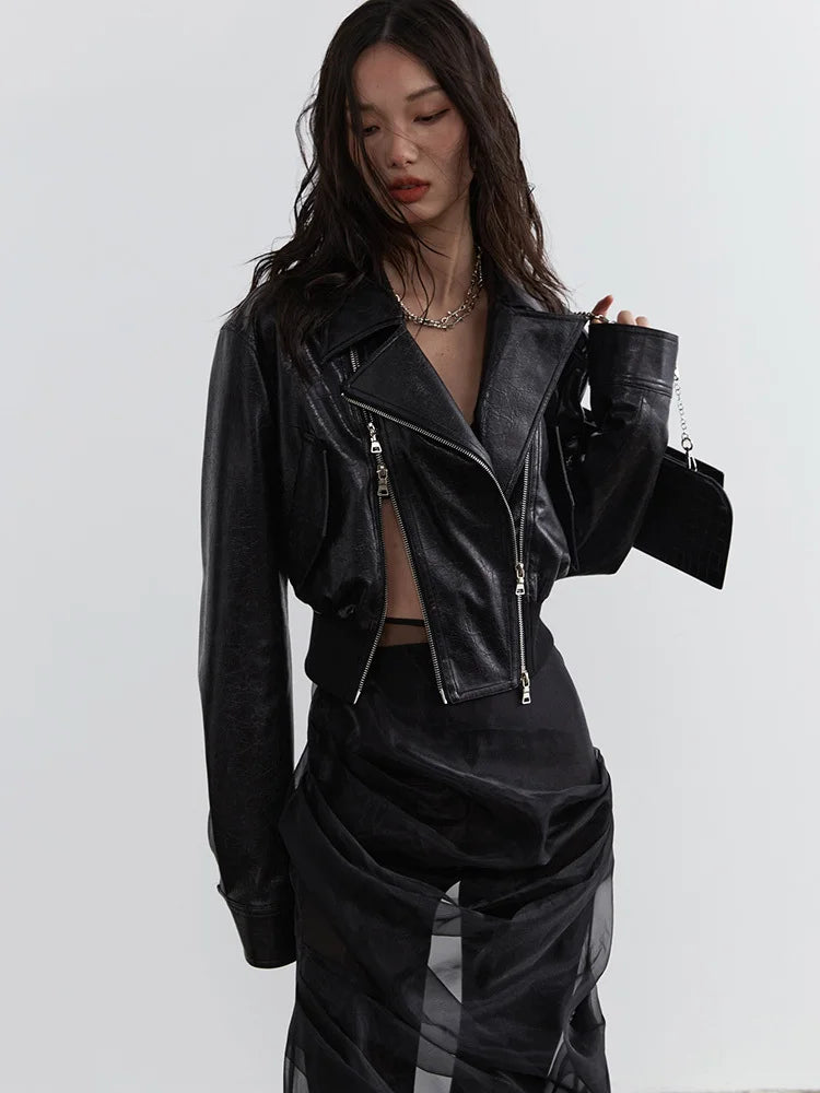 Bataduh Vegan Leather Zipper Jacket from Marigold Shadows