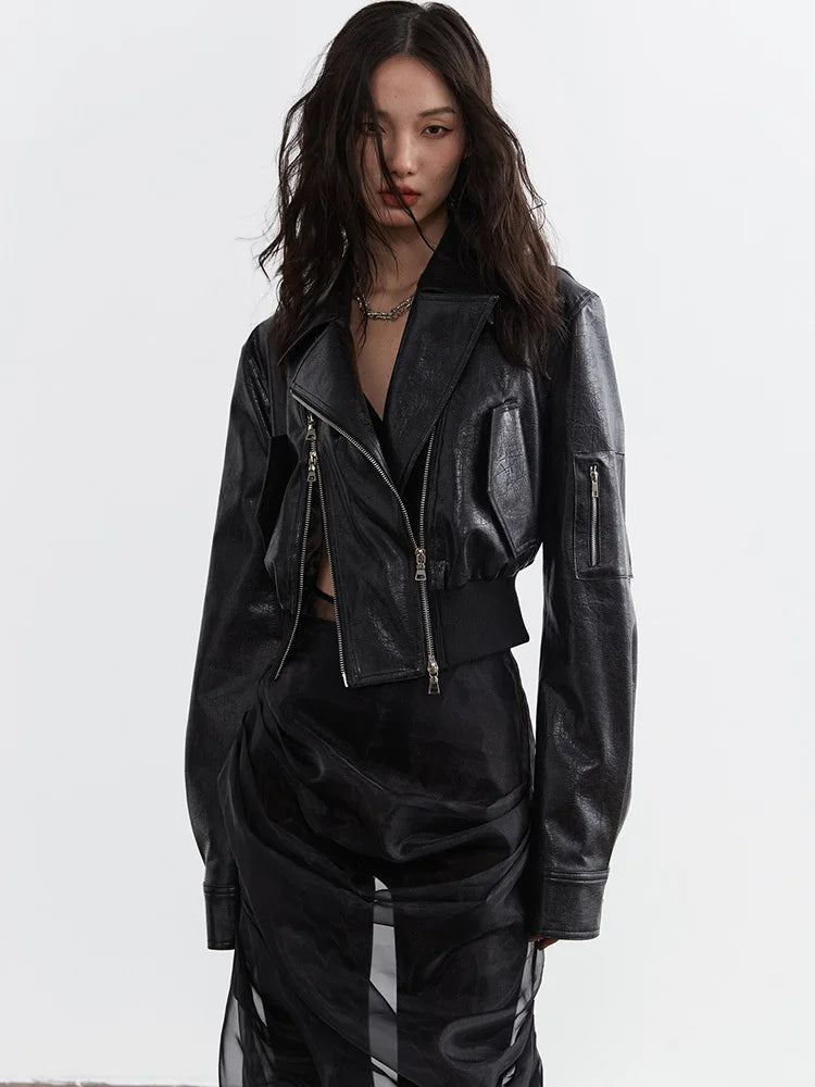 Bataduh Vegan Leather Zipper Jacket from Marigold Shadows