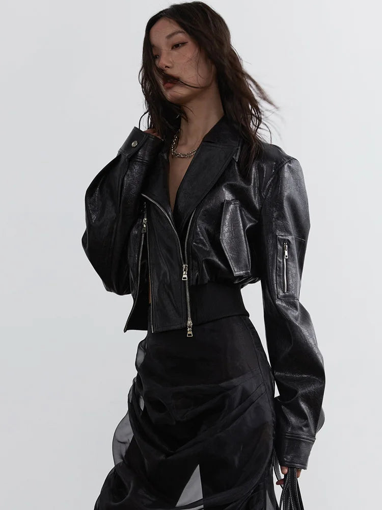 Bataduh Vegan Leather Zipper Jacket from Marigold Shadows