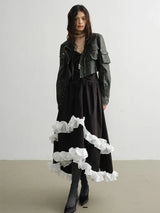 Cateey Vegan Leather Cropped Motorcycle Jacket from Marigold Shadows