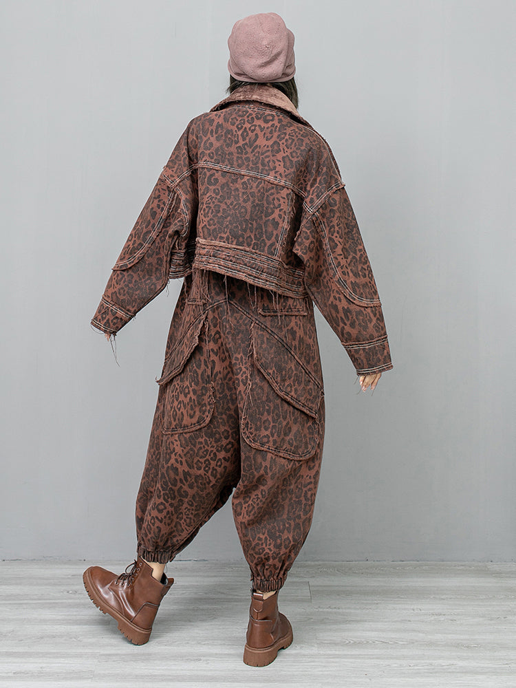 Kuniko Denim Leopard Jacket from Marigold Shadows