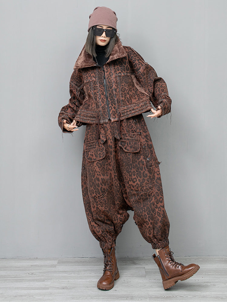 Kuniko Denim Leopard Jacket from Marigold Shadows