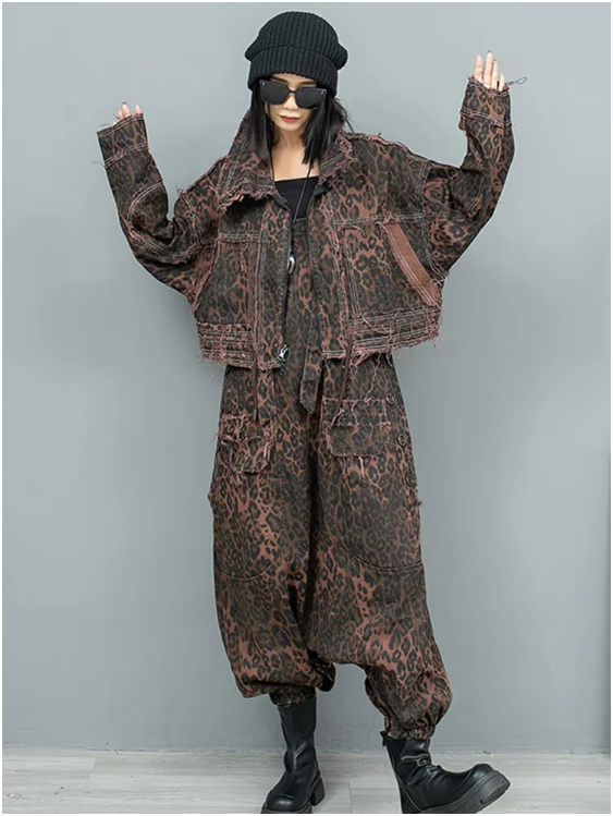 Kuniko Denim Leopard Jacket from Marigold Shadows