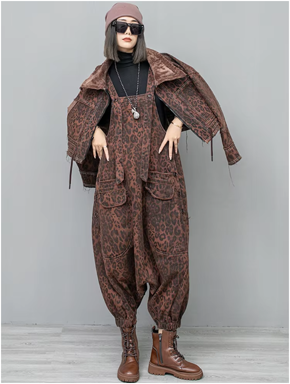 Kuniko Denim Leopard Jacket from Marigold Shadows