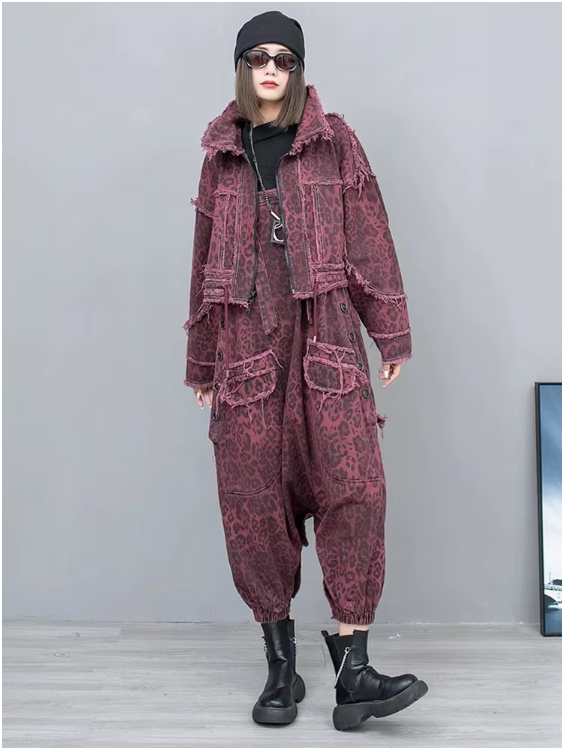 Kuniko Denim Leopard Jacket from Marigold Shadows