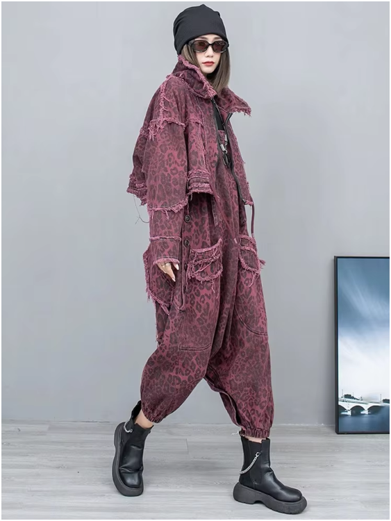 Kuniko Denim Leopard Jacket from Marigold Shadows