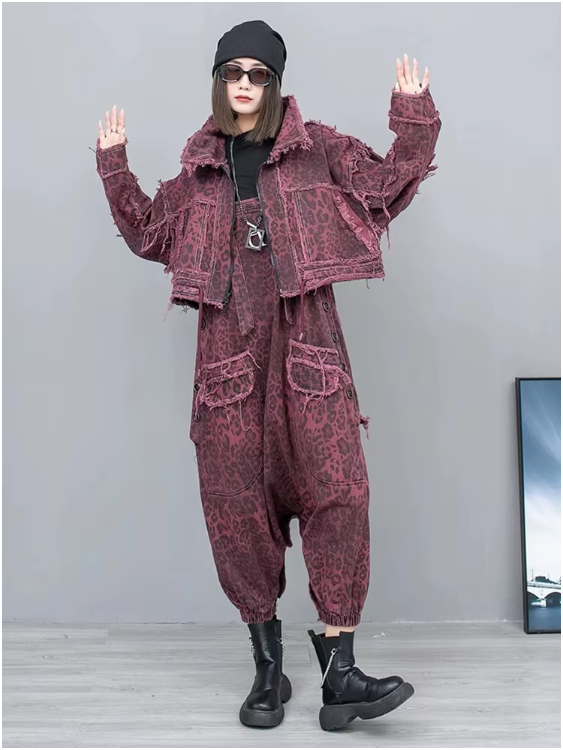 Kuniko Denim Leopard Jacket from Marigold Shadows