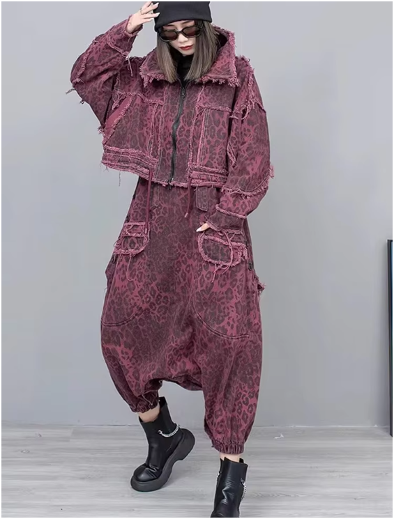 Kuniko Denim Leopard Jacket from Marigold Shadows