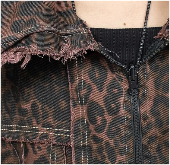 Kuniko Denim Leopard Jacket from Marigold Shadows
