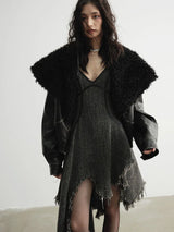 Nunce Vegan Wool Collar Motorcycle Jacket from Marigold Shadows