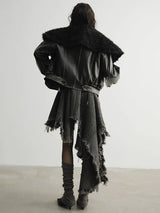 Nunce Vegan Wool Collar Motorcycle Jacket from Marigold Shadows