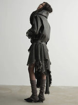 Nunce Vegan Wool Collar Motorcycle Jacket from Marigold Shadows