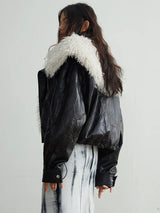 Nursey Vegan Leather Fuzz Jacket from Marigold Shadows