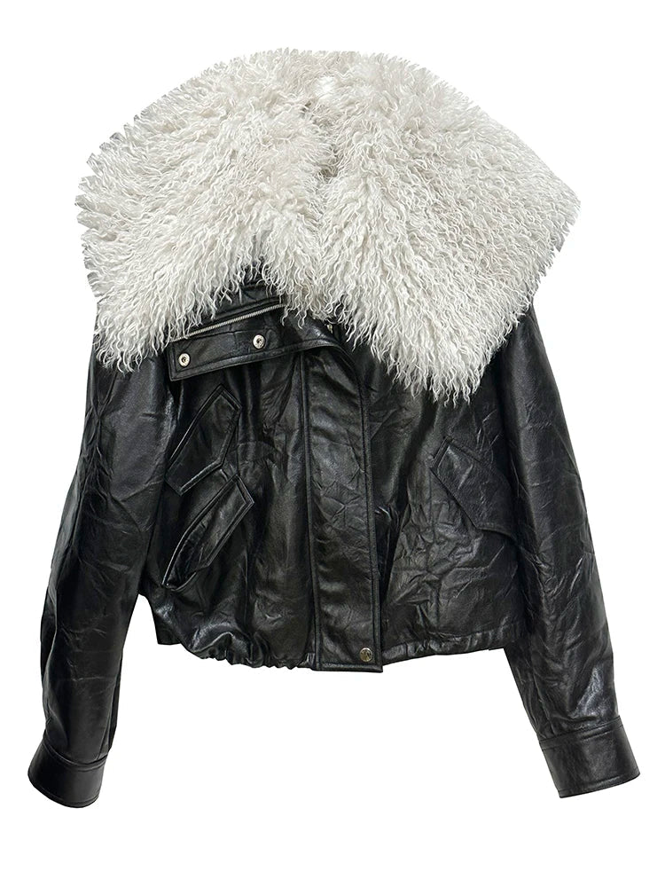 Nursey Vegan Leather Fuzz Jacket from Marigold Shadows