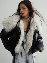 Nursey Vegan Leather Fuzz Jacket from Marigold Shadows