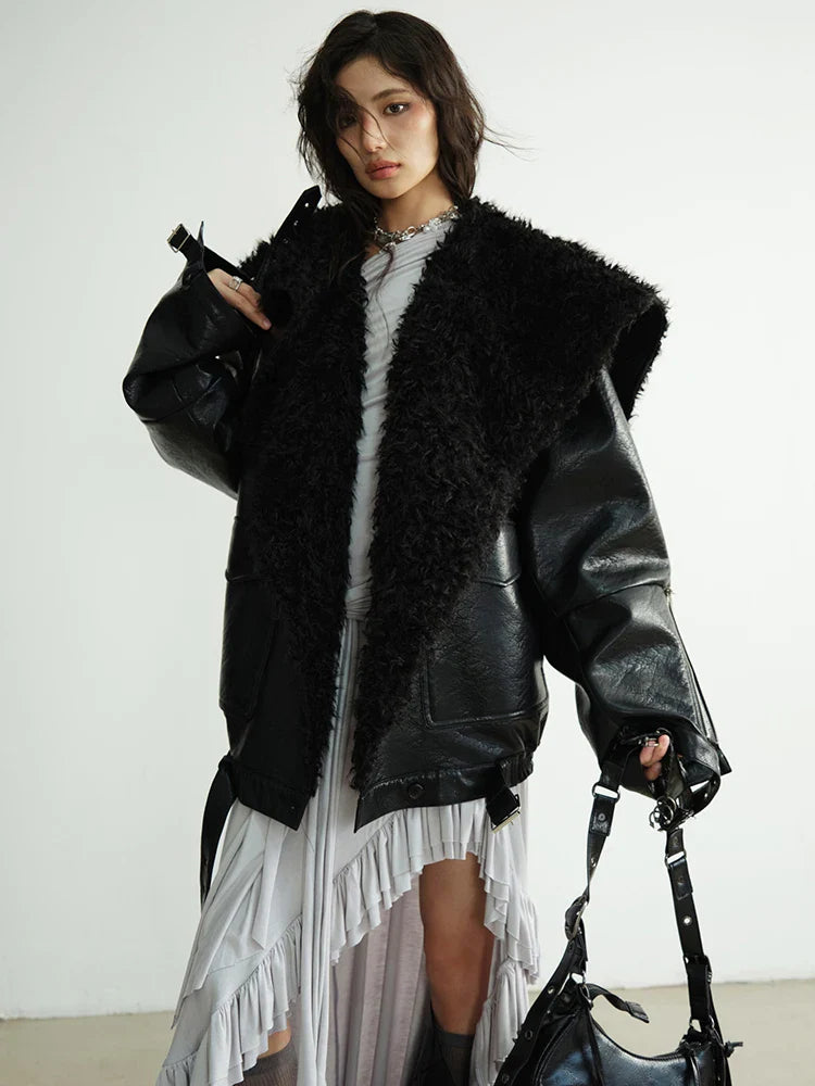 Pumaba Fuzz Motorcycle Jacket from Marigold Shadows