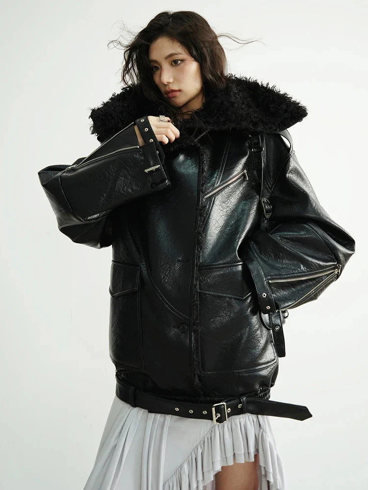 Pumaba Fuzz Motorcycle Jacket from Marigold Shadows