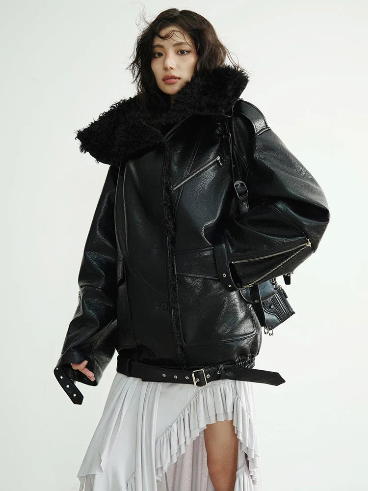 Pumaba Fuzz Motorcycle Jacket from Marigold Shadows