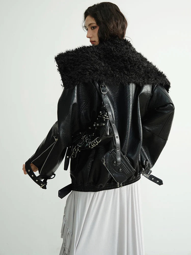 Pumaba Fuzz Motorcycle Jacket from Marigold Shadows