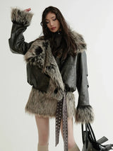 Sablet Reversible Plaid Faux Fur Jacket from Marigold Shadows