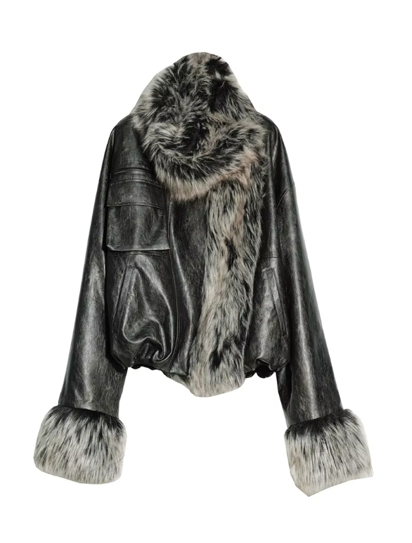 Sablet Reversible Plaid Faux Fur Jacket from Marigold Shadows