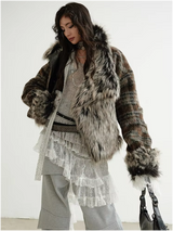 Sablet Reversible Plaid Faux Fur Jacket from Marigold Shadows