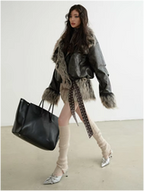 Sablet Reversible Plaid Faux Fur Jacket from Marigold Shadows