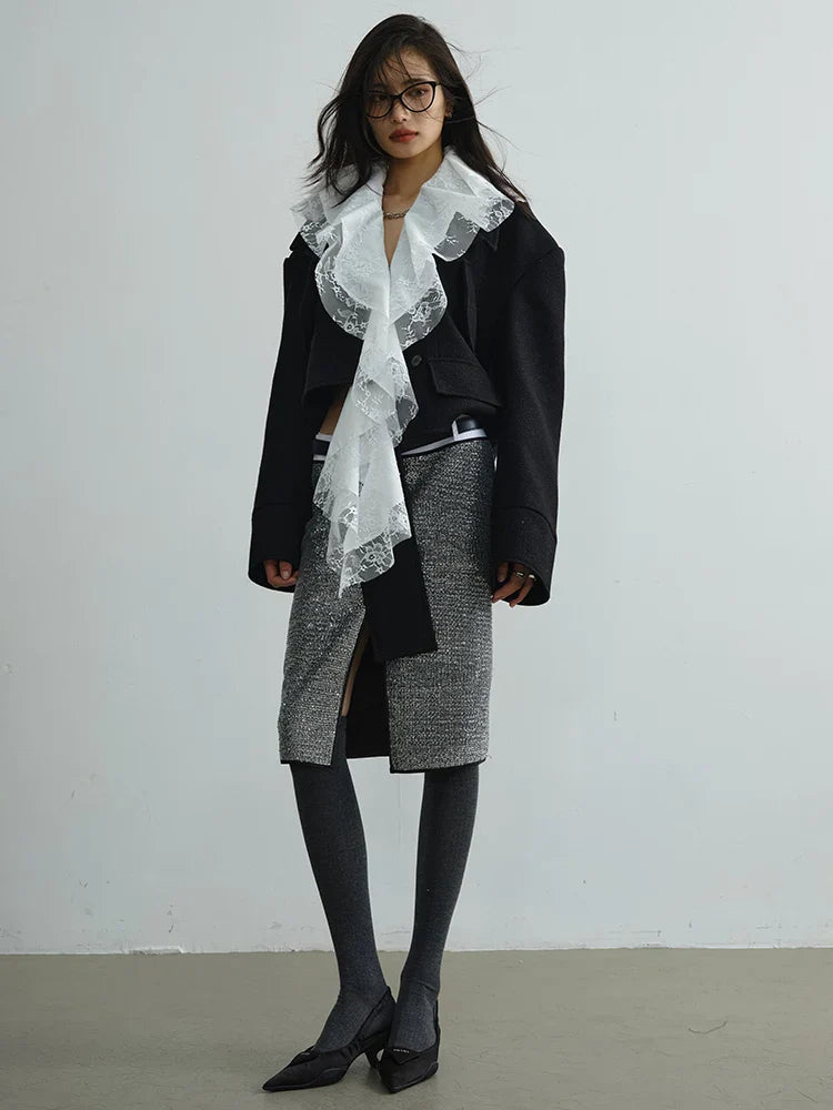 Sheenee Detachable Lace Neck Jacket from Marigold Shadows