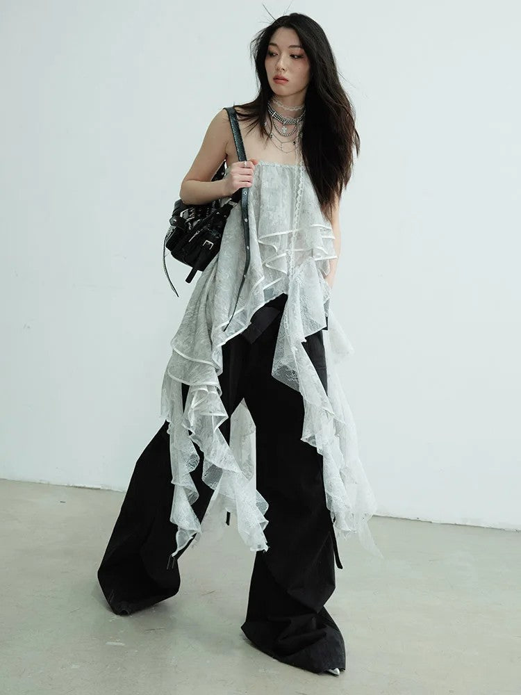 Cossett Irregular Ruffles Tube Top Skirt