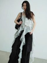 Cossett Irregular Ruffles Tube Top Skirt