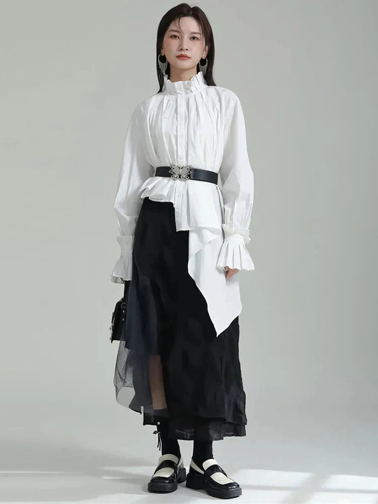 Ladada Pleated Collar Blouse