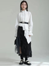 Ladada Pleated Collar Blouse
